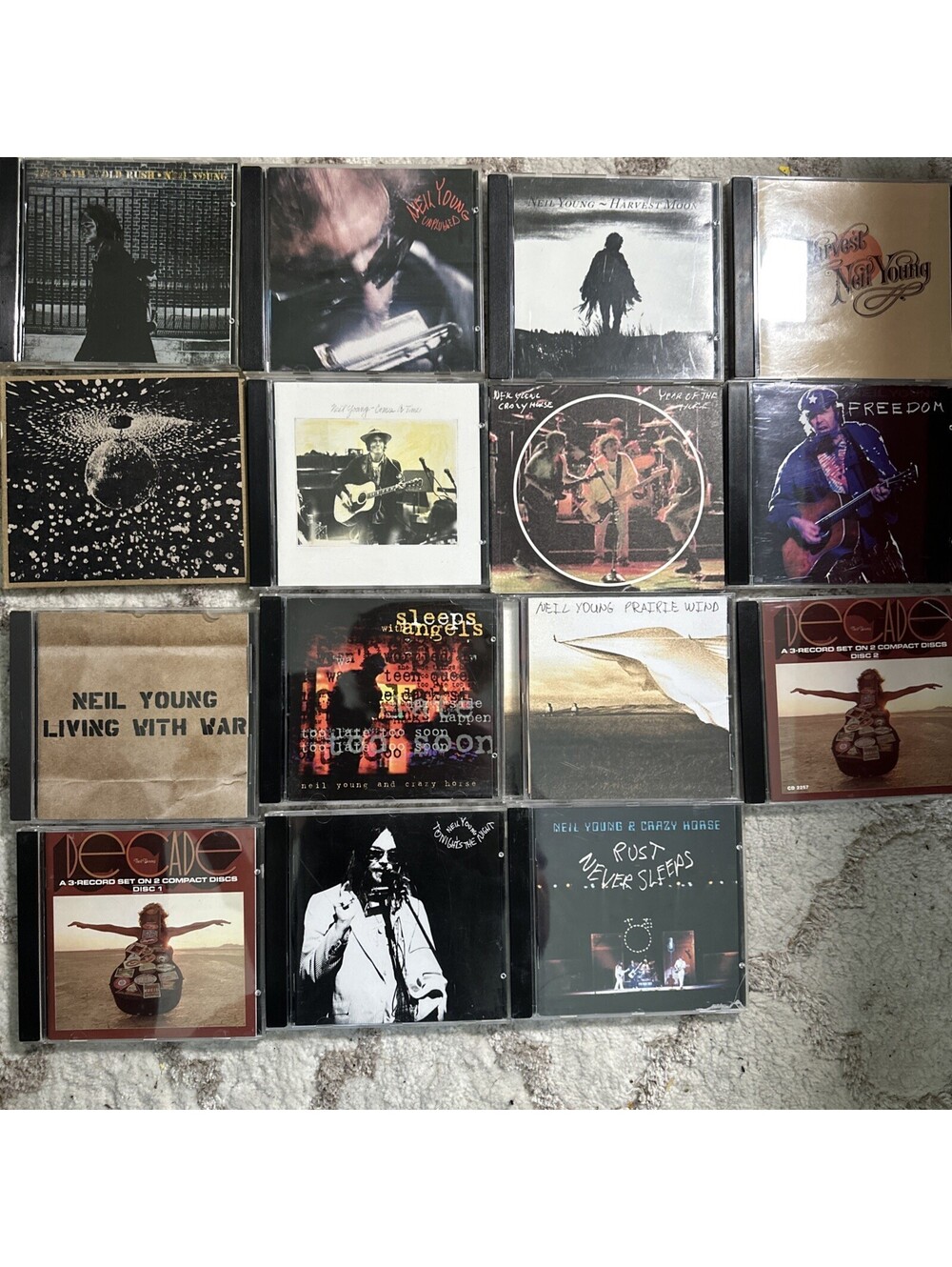 Neil Young 16 CD Lot Harvest Decade Freedom Unplugged Crazy Horse Collection